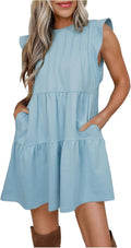 Acelitt Women's Summer Dress Deep V Neck Loose Sundress - Flowy