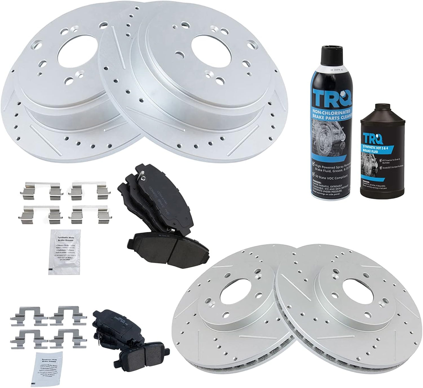 TRQ Performance Brake Pad & Rotor Kit for Honda Pilot