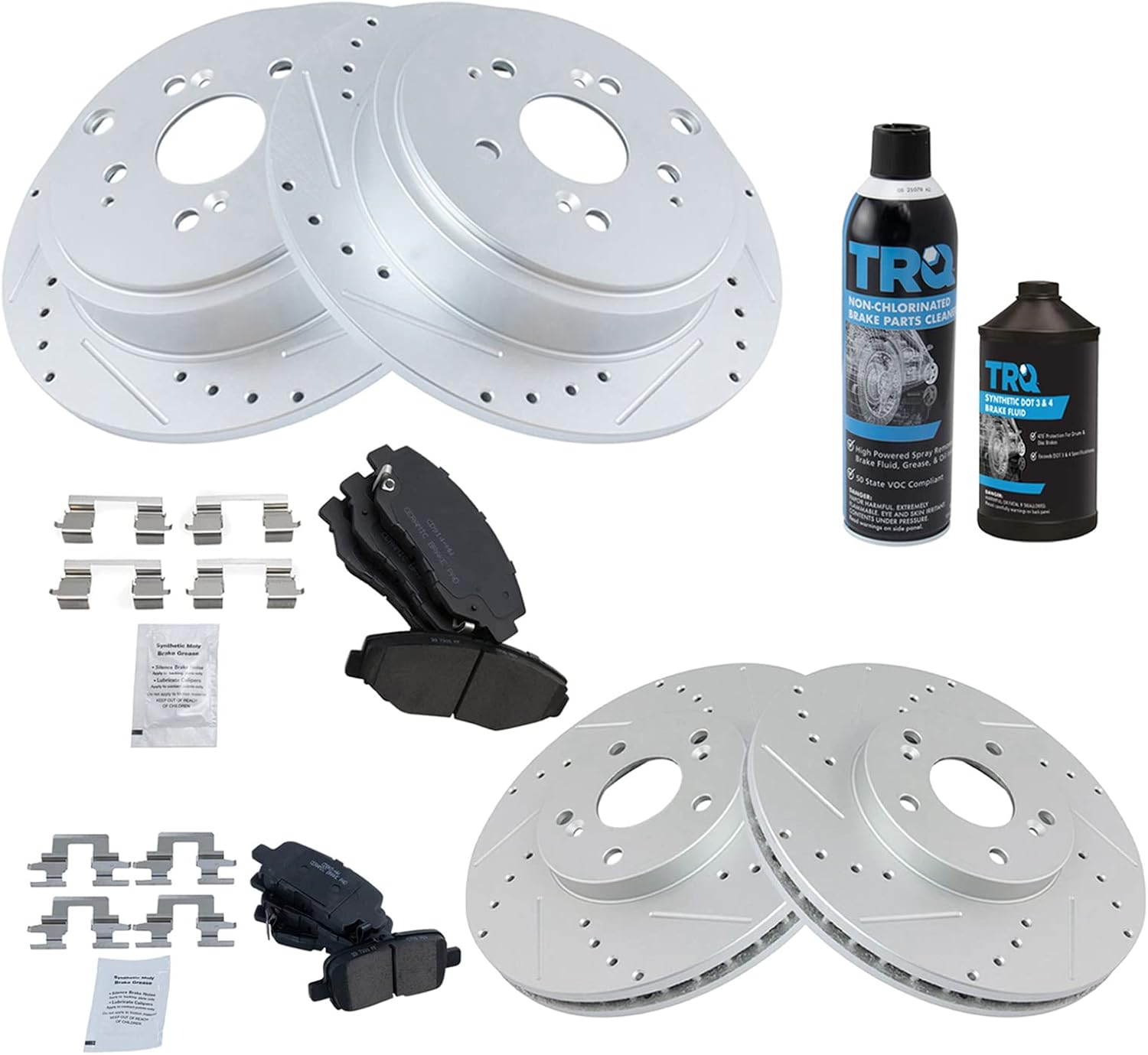 TRQ Performance Brake Pad & Rotor Kit for Honda Pilot