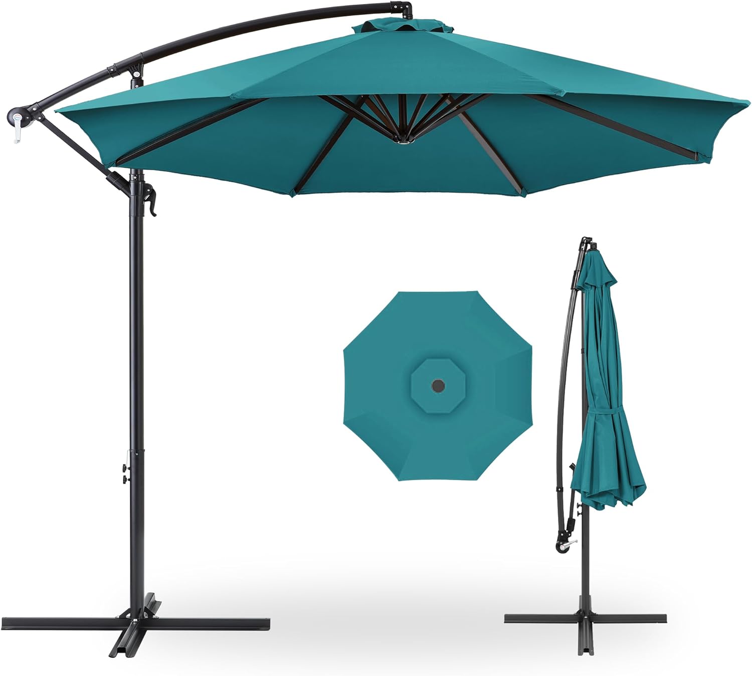 10ft Offset Hanging Market Patio Umbrella for Outdoor Comfort