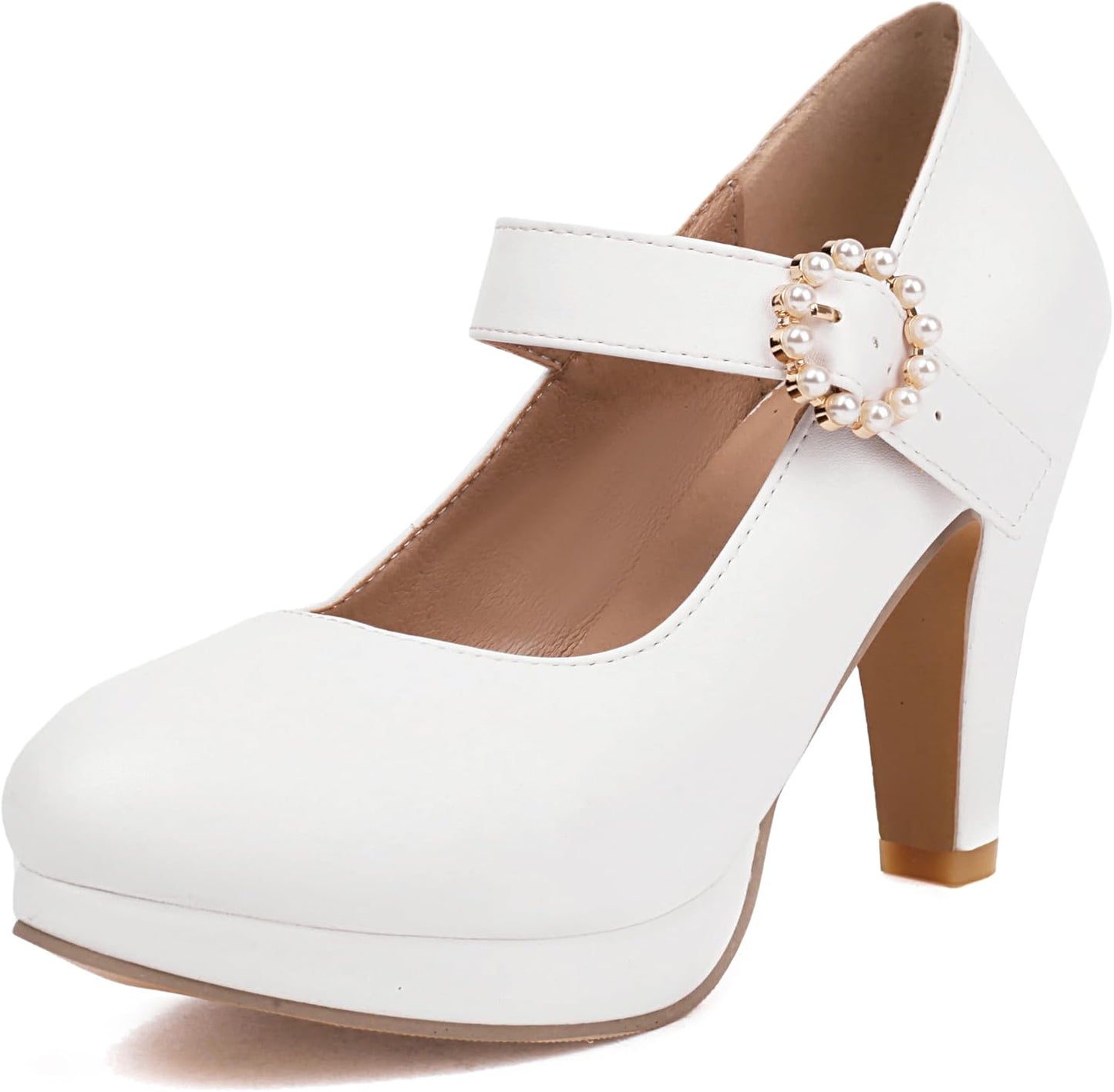 Stylish ForeMode Bow Mary Jane Shoes High Heels for Comfort
