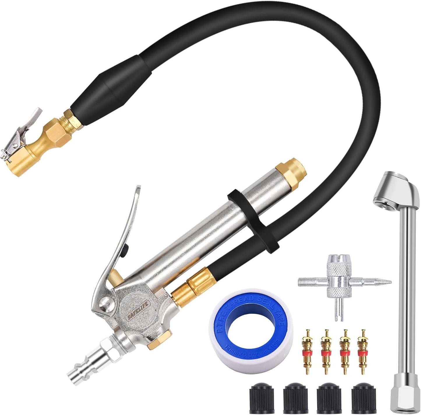 SAFELIFE Tire Inflator Gauge - 120 PSI Heavy Duty