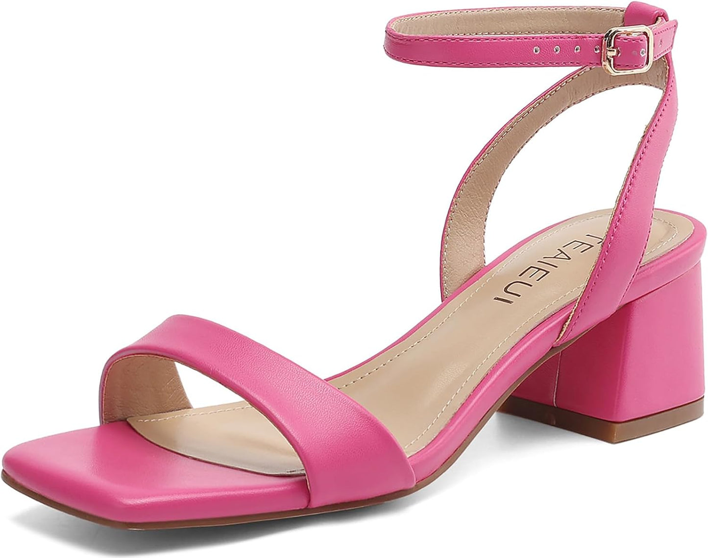 Women's Heeled Sandals with Chunky Low Block Heels for Comfort