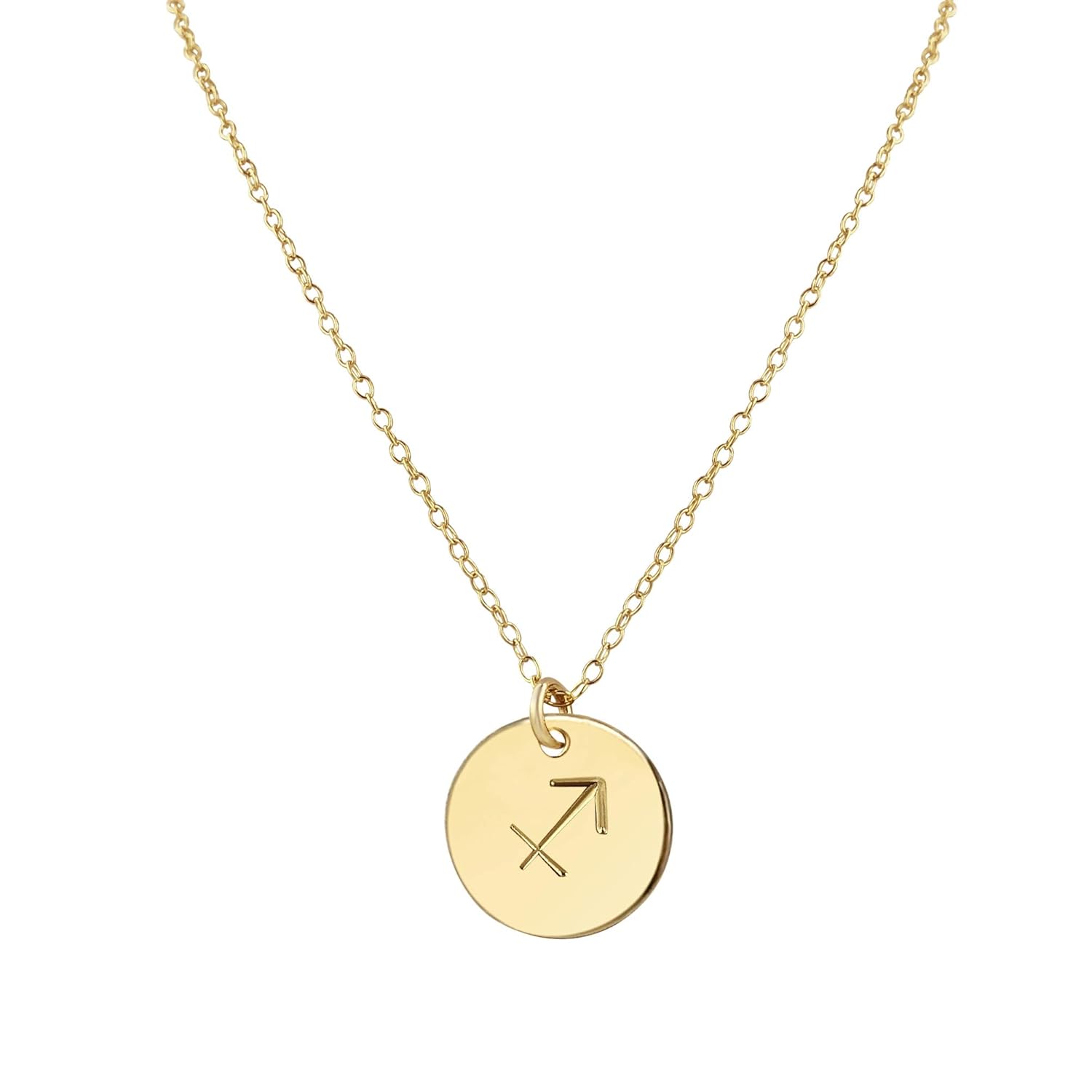 Handmade Gold Sagittarius Zodiac Charm Necklace for Women