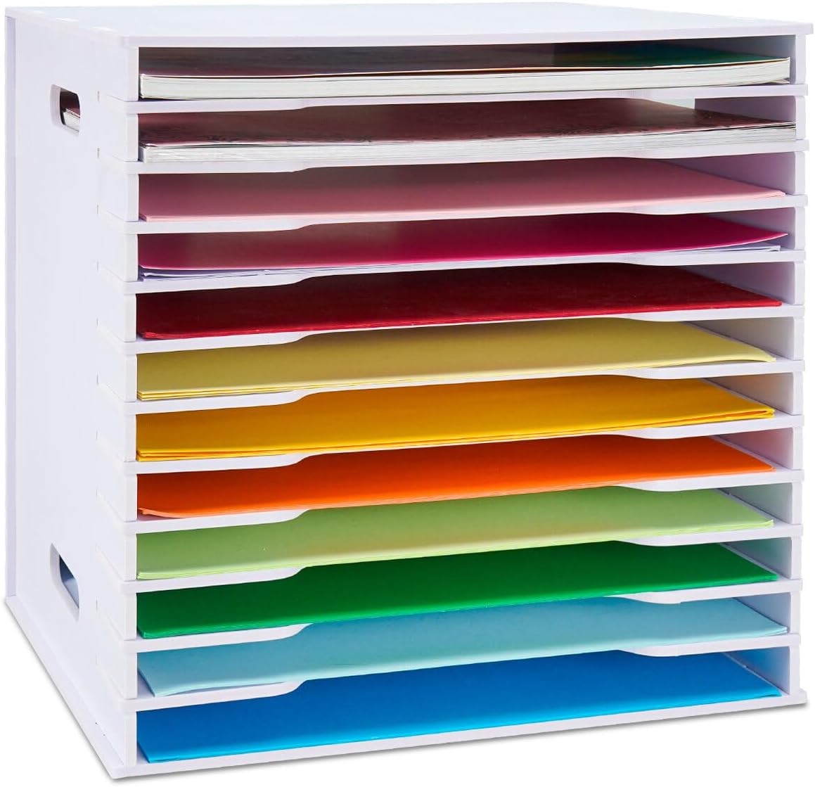 Organize Your Scrapbook Paper with SANFURNEY 12-Slot Rack