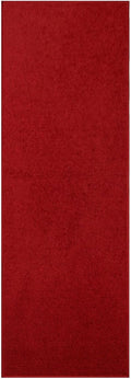 Pet Friendly Solid Color Area Rug Red 2 ft x 8 ft Runner - Soft, Stain