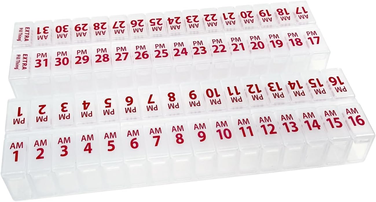 XL Twice-a-Day Monthly Pill Box Planner Set for 31 Days