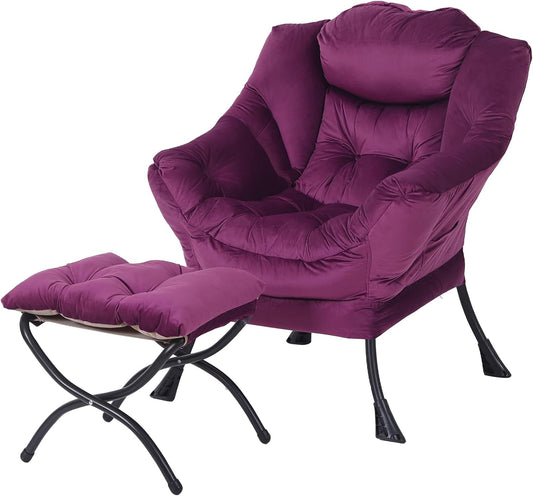 Tiita Lazy Chair with Ottoman for Comfy Living Room Relaxation