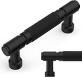 Amerdeco Matte Black Knurled Cabinet Pulls 3 in Hole Center - Modern
