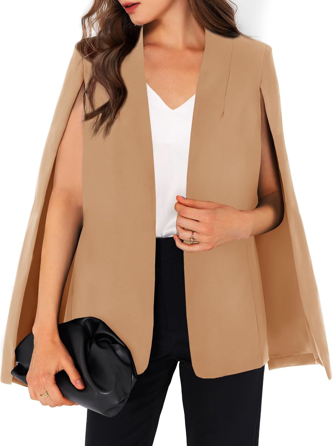 GAMISOTE Womens Cape Blazer for Elegant Work and Casual Wear