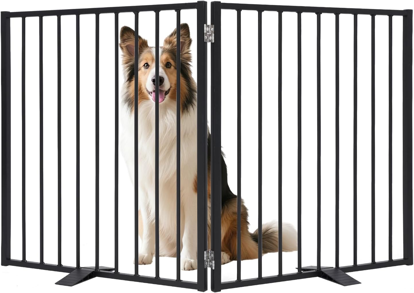 Extra Wide 52in Dog Gate with Door for Indoor and Outdoor Use
