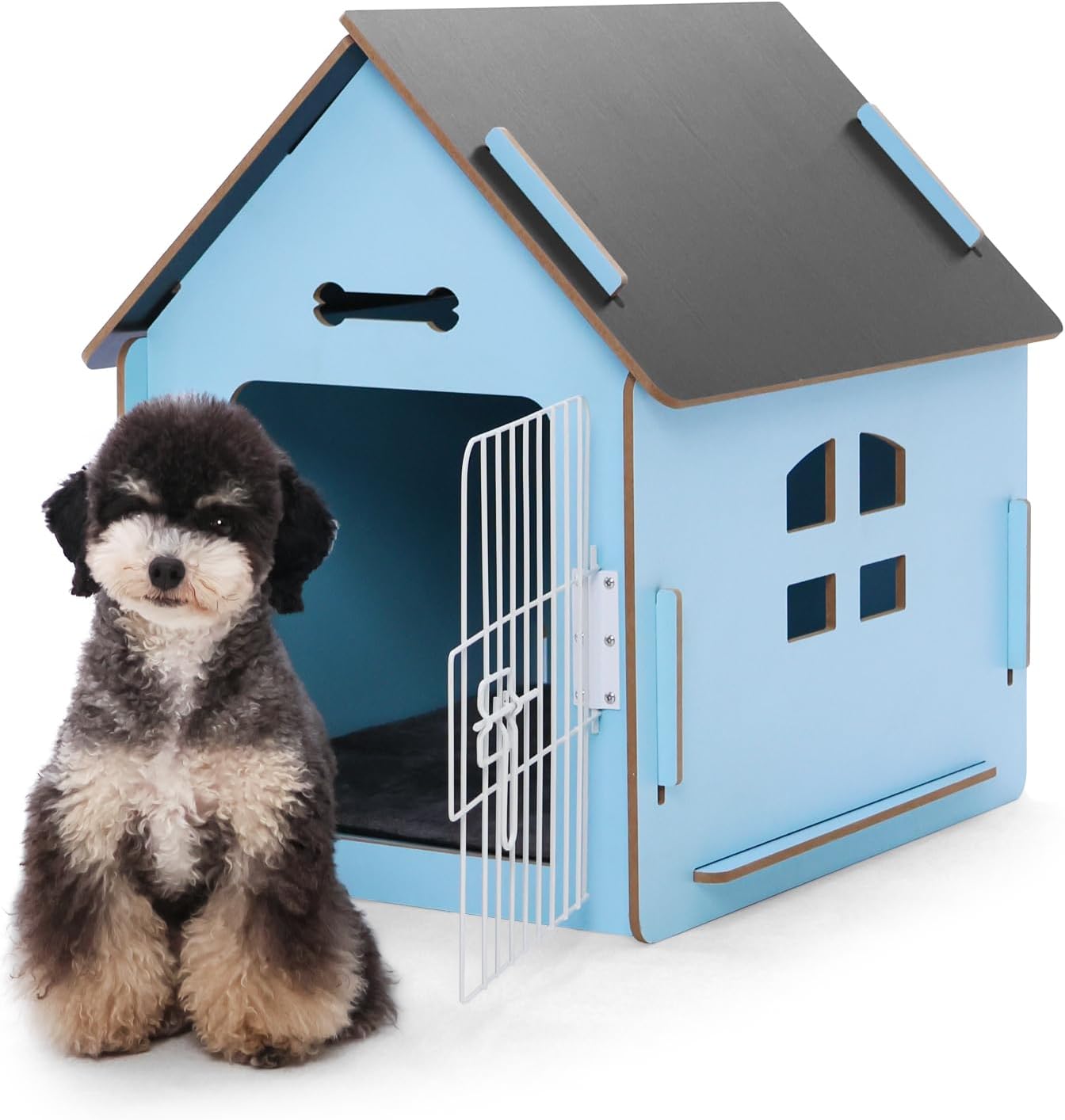 Cozy Wooden Indoor Dog House for Small Dogs and Cats