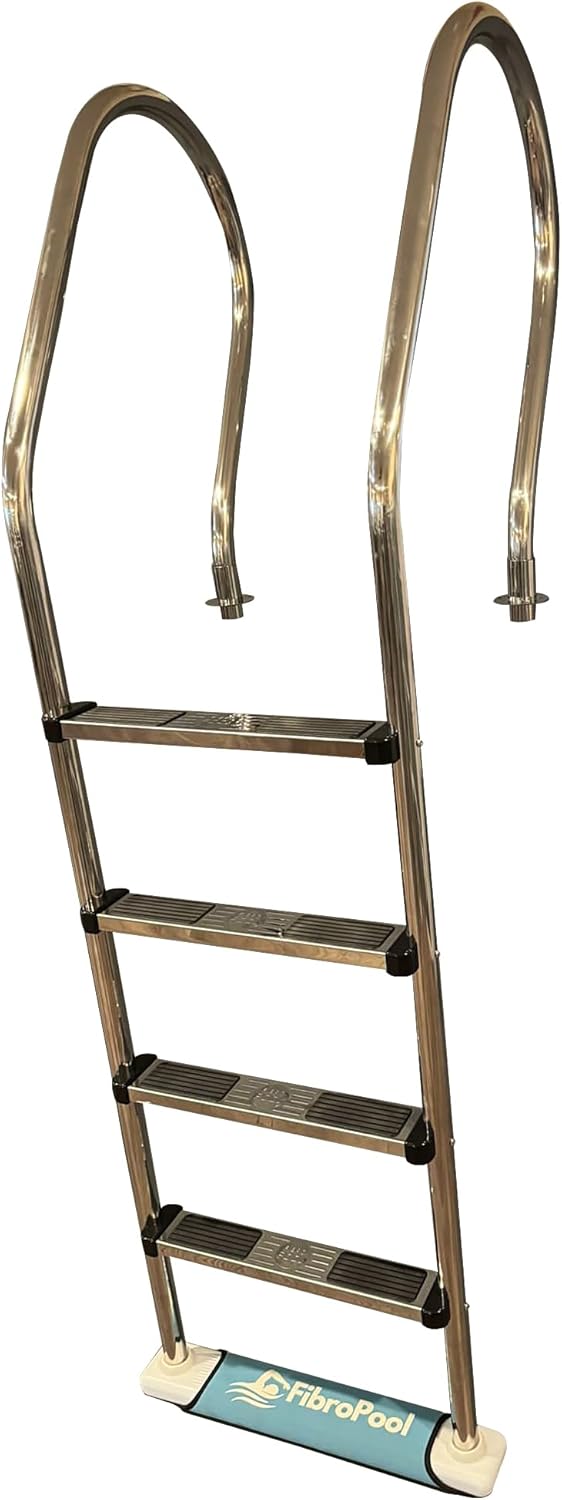 FibroPool Stainless Steel Above Ground Pool Ladder with 4 Steps
