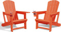 Adirondack Chair Set of 2 - All-Weather Plastic Outdoor Seats