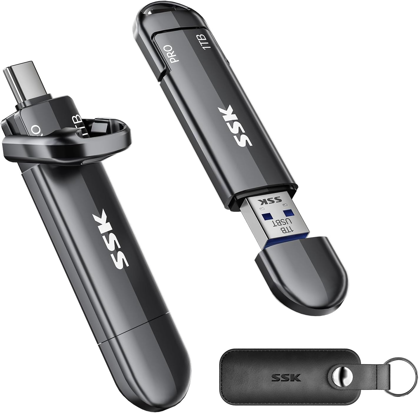 SSK 1TB External SSD: No Speed Drop, Dual Port