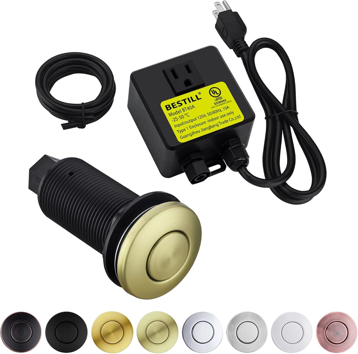 BESTILL Garbage Disposal Air Switch Kit with Brass Cover Finish