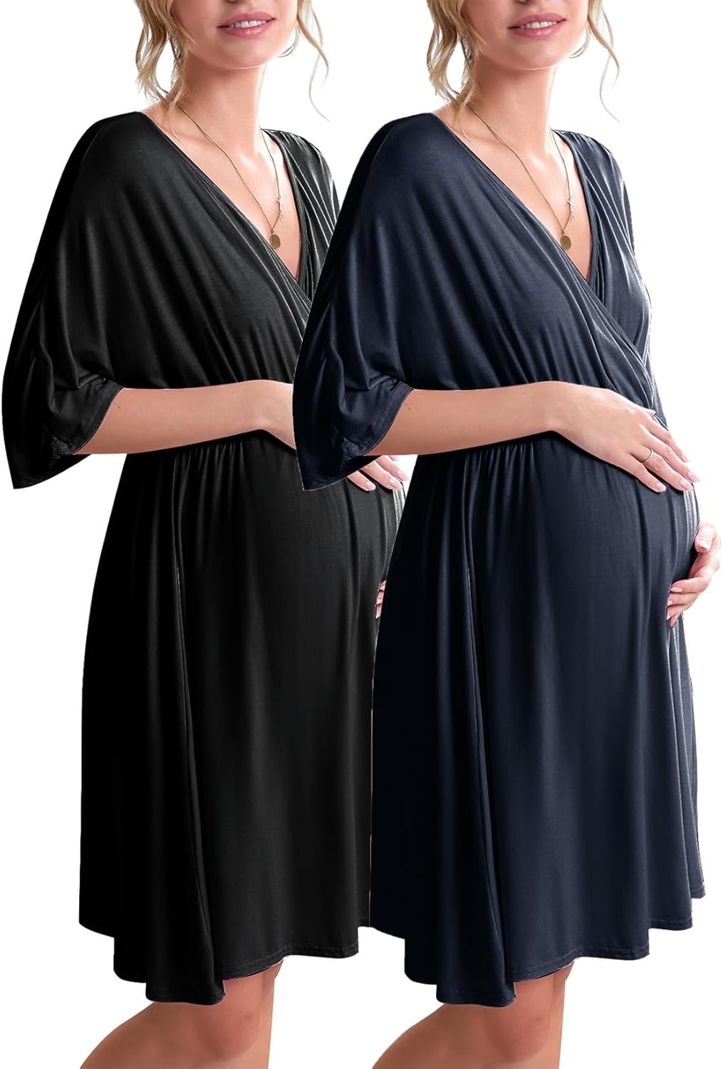 Ekouaer 3 in 1 Labor Delivery Hospital Gown for Moms