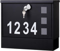 Locking Mailbox Wall Mount 14.3 x 4.1 x 11.8 in Black - Secure Mailbox
