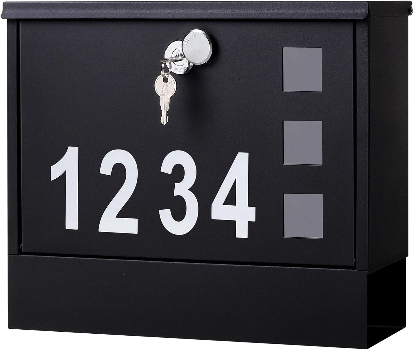 Locking Mailbox Wall Mount for Outside with Key Lock and Numbers