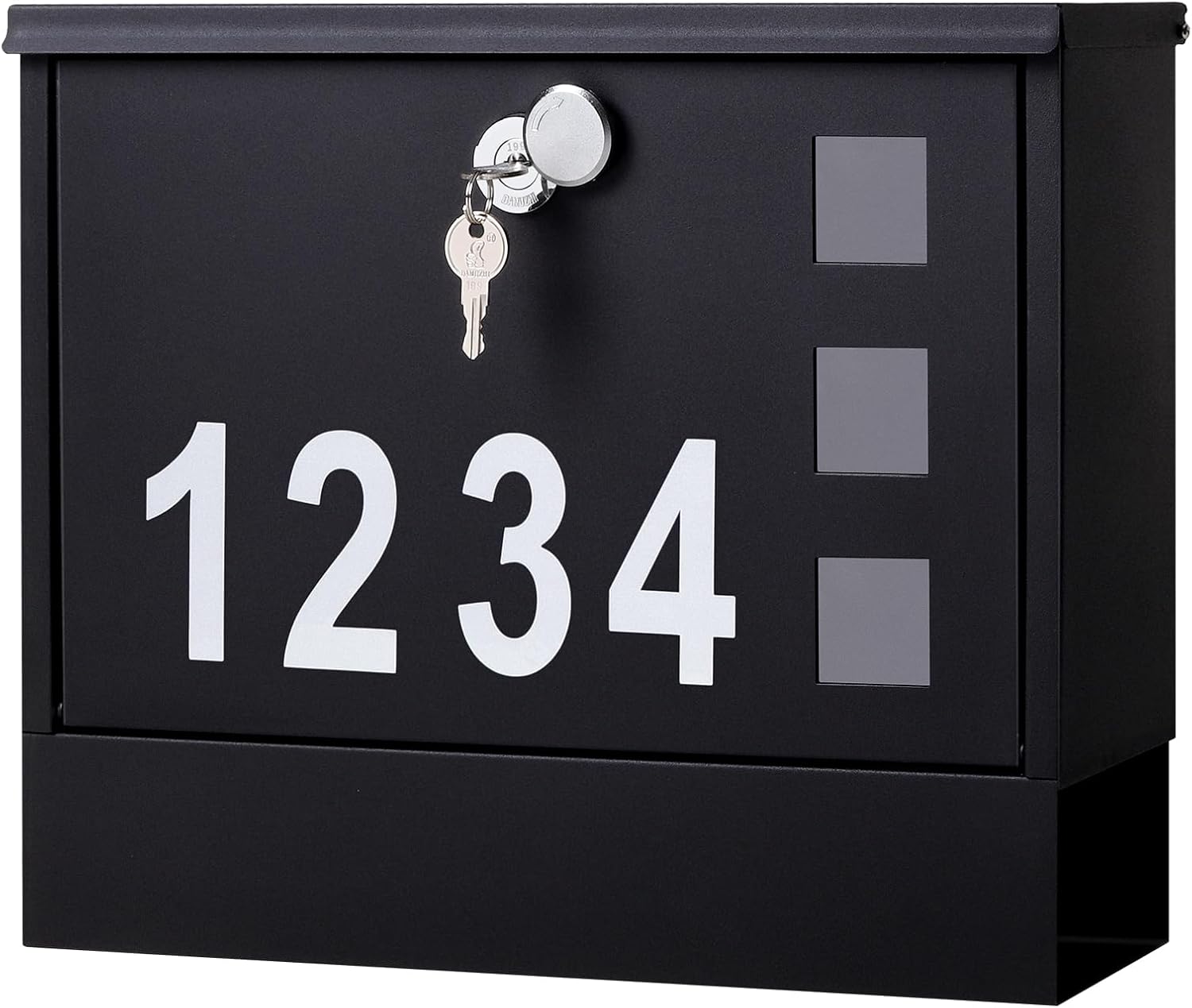 Locking Mailbox Wall Mount for Outside with Key Lock and Numbers