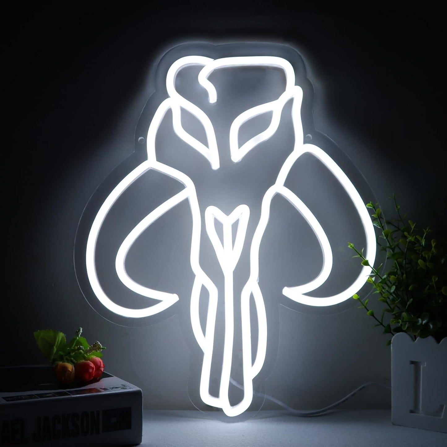 White-Bull Skull Neon Sign for Game Room Decor and Art Light