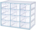 Blue Ginkgo Large 12-Drawer Cabinet - Stackable Clear Organizer