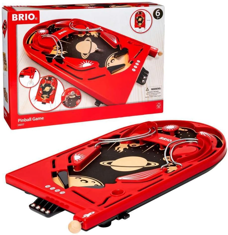 BRIO 34017 Pinball Game - Classic Vintage Arcade Fun for All
