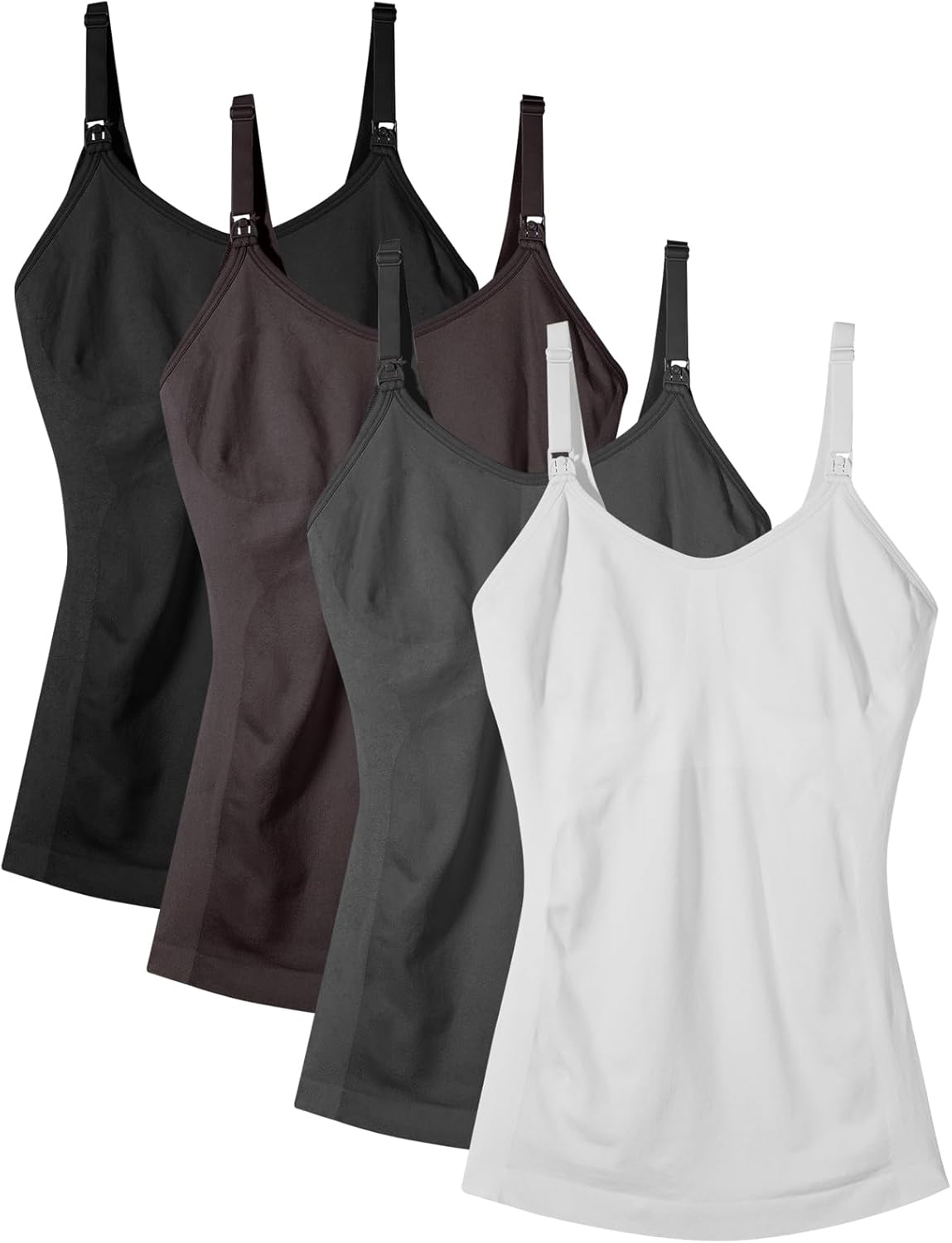 Women's Maternity Nursing Tank Tops with Built in Bra 4Pack