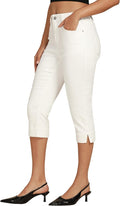 Capri Jeans for Women High Waisted Slim Split Hem - Trendy Crop
