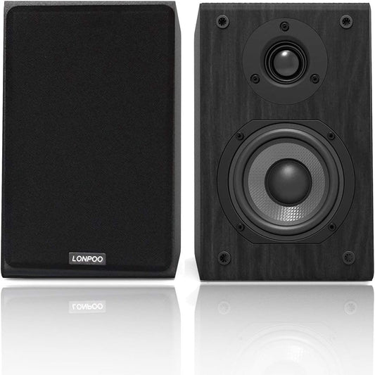 Powerful 75W LONPOO Bookshelf Speakers