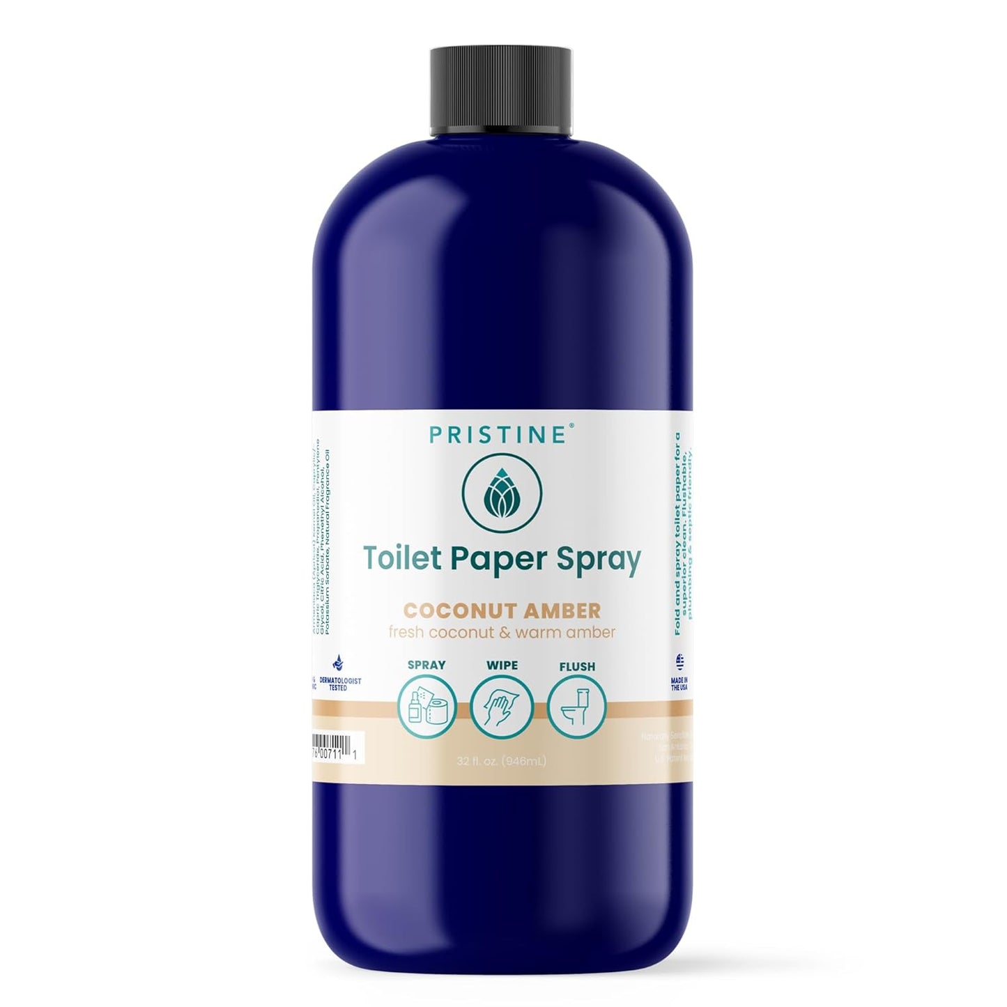 PRISTINE Toilet Paper Spray - Eco-Friendly Flushable Wipe Alternative
