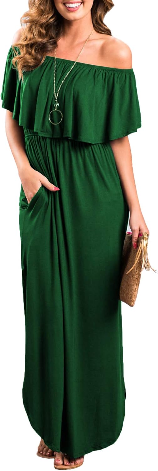 Sarin Mathews Off The Shoulder Ruffle Party Dress for Women