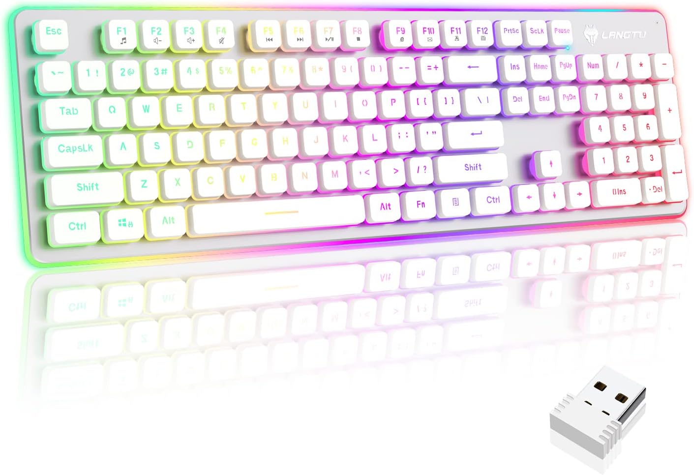 LANGTU W1 Wireless Rainbow Backlit Keyboard