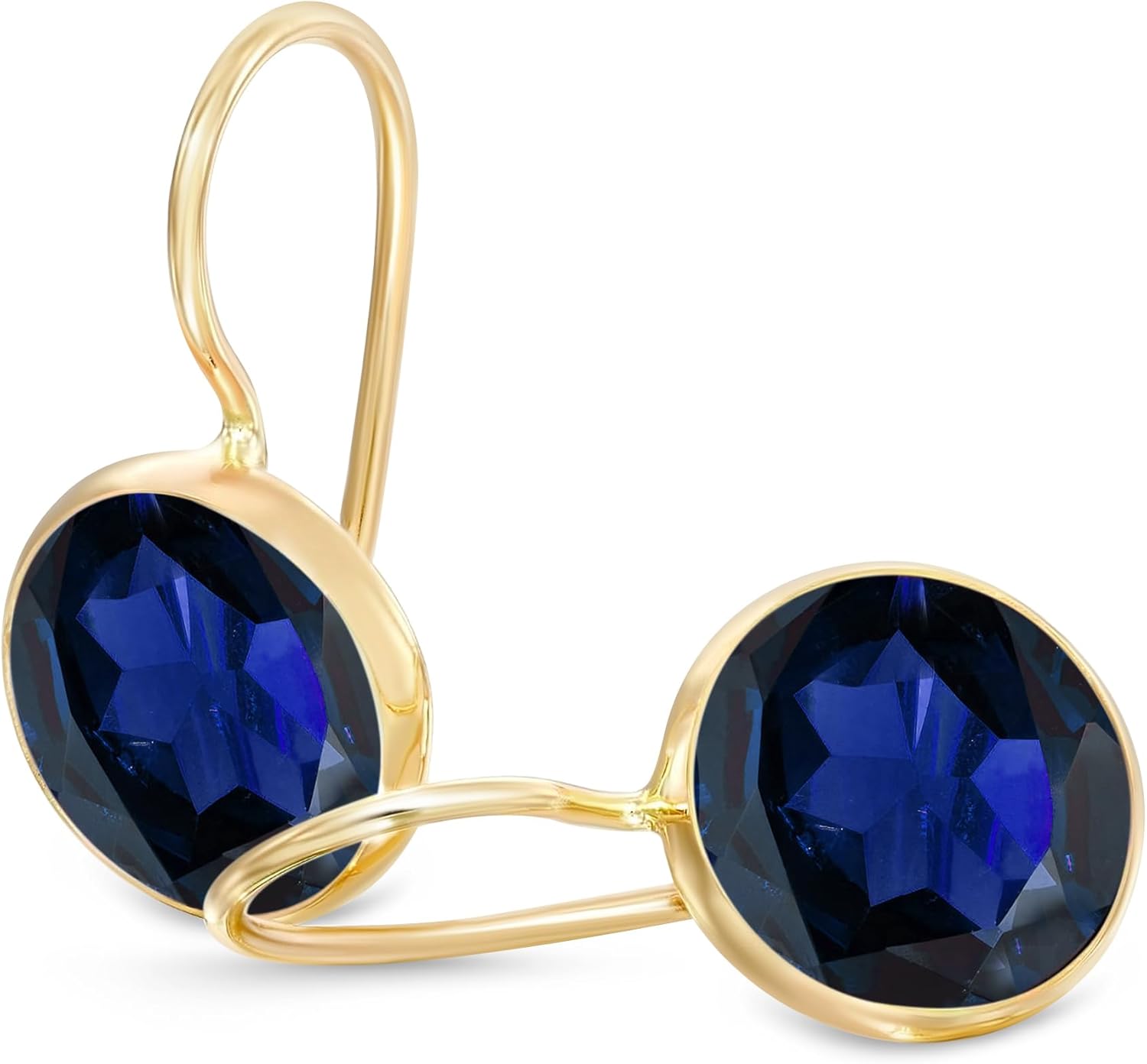 14k Solid Yellow Gold Gemstone Earrings for Birthstone Lovers