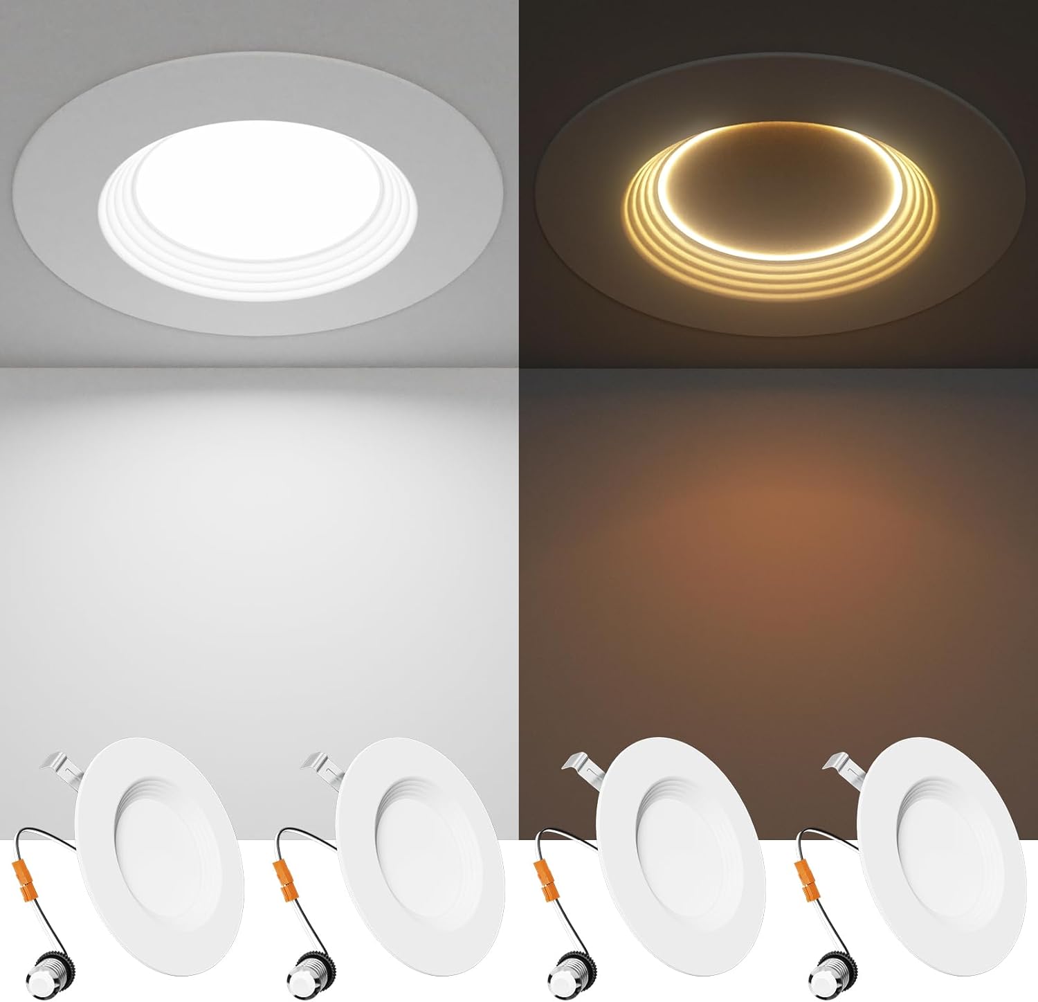 Ensenior 5/6 Inch LED Can Lights with Night Light for Home