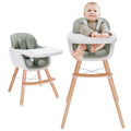 Mallify 3-in-1 Convertible Wooden High Chair - Adjustable, Easy Clean