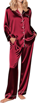 Silk Satin Pajamas Women's Long Sleeve 2-Piece Set - Soft Loungewear