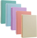 5 Pack Lined Spiral Journal Notebook, A5 Plastic Hardcover - Pack of 5