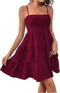 SOLY HUX Women's Sundress Smock Cami Mini Dress - Cute Summer Staple