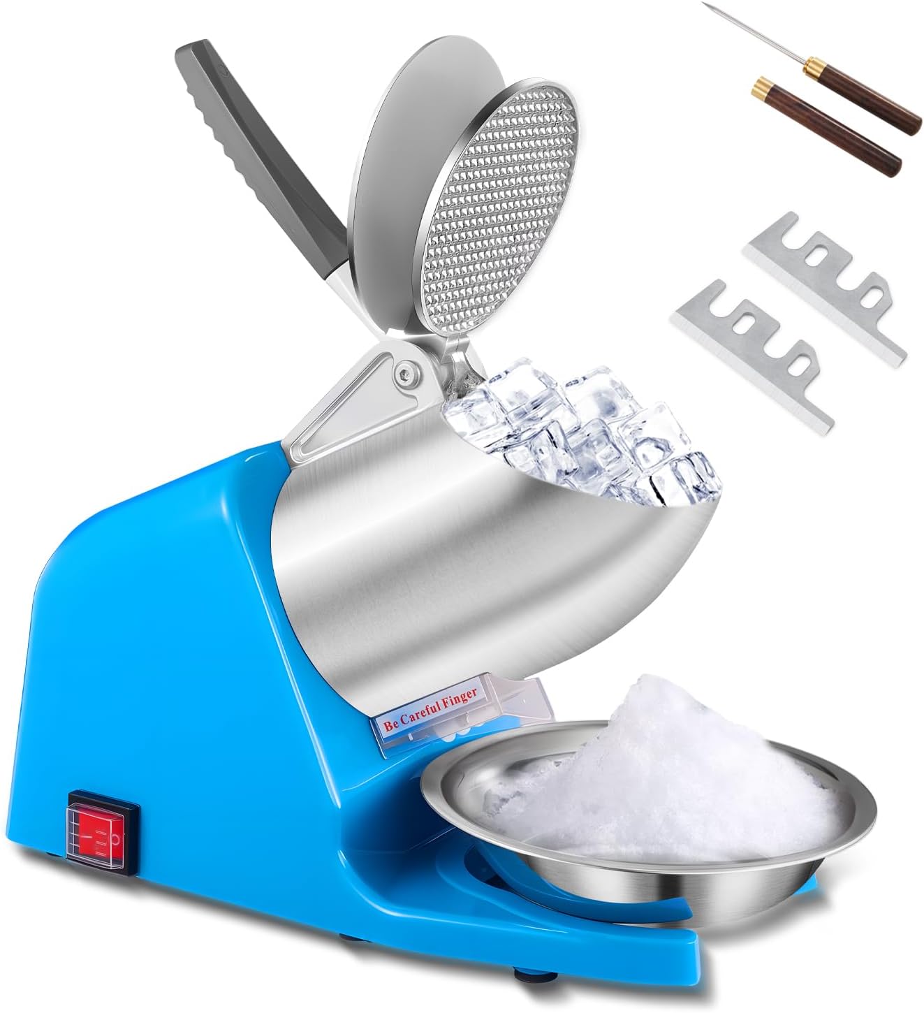 Dual Blade Ice Shaver Machine for Home and Commercial Use