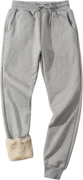Fleece Lined Sherpa Sweatpants for Men - Winter Warm Joggers weather