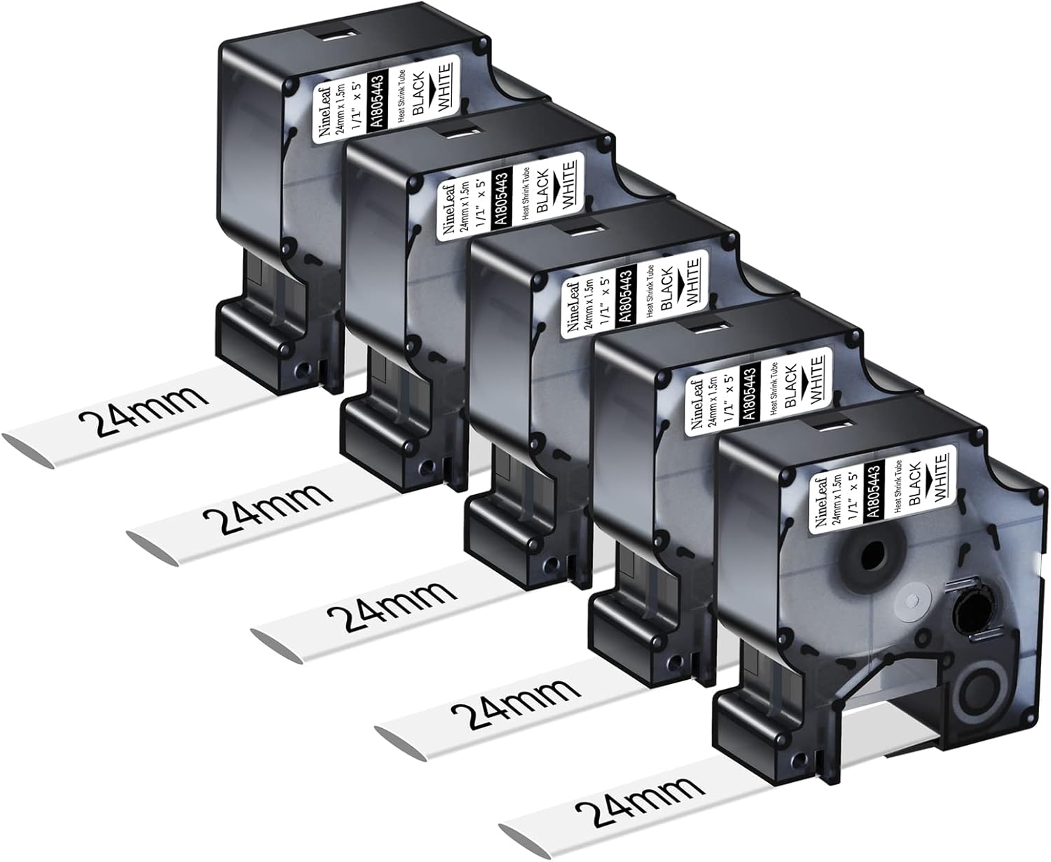 NineLeaf 5 Pack Compatible Labels Tape for Dymo Rhino 6000