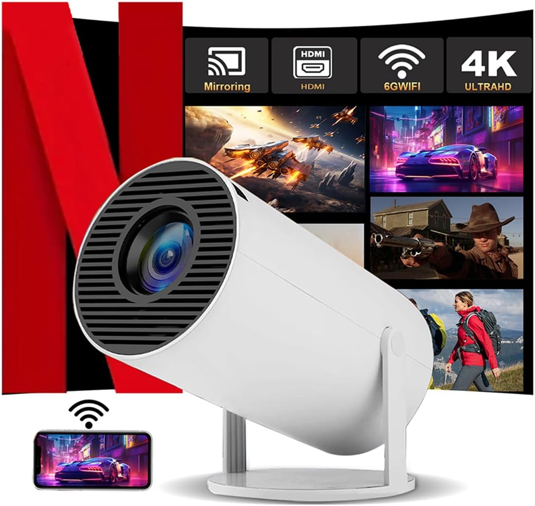 Portable 4K Mini Projector for Home Theater & Gaming