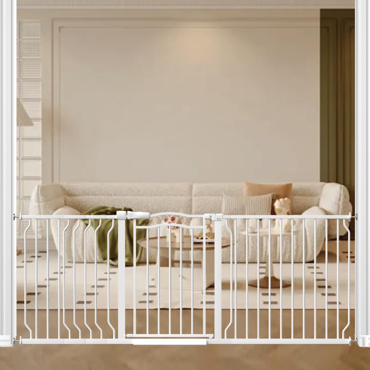 67.3-81.1in Extra Wide Baby Gate for Stairs No Drilling
