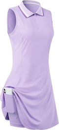 Womens Sleeveless Golf Tennis Dress with Inner Shorts - Breathable Fit
