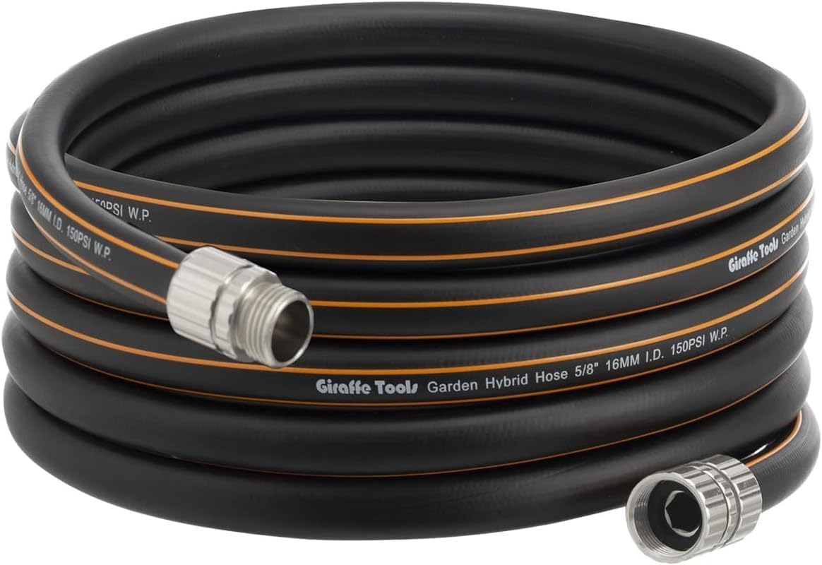 Giraffe Tools 25ft Heavy Duty Garden Hose - Custom Length & No Kink