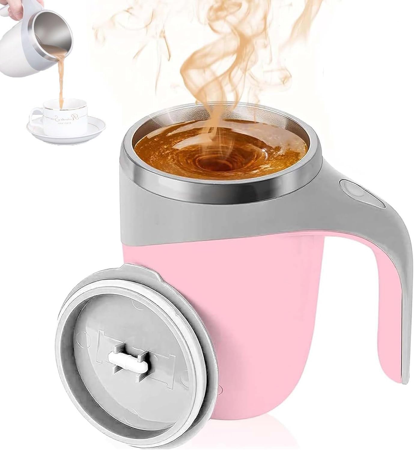 Rechargeable Self-Stirring Coffee Mug - Pink
