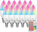 E12 LED Color Changing Candelabra Bulb 12-Pack - Remote Controlled