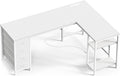 Huuger 55 Inch L Shaped Desk with Fabric Drawers - Reversible Power