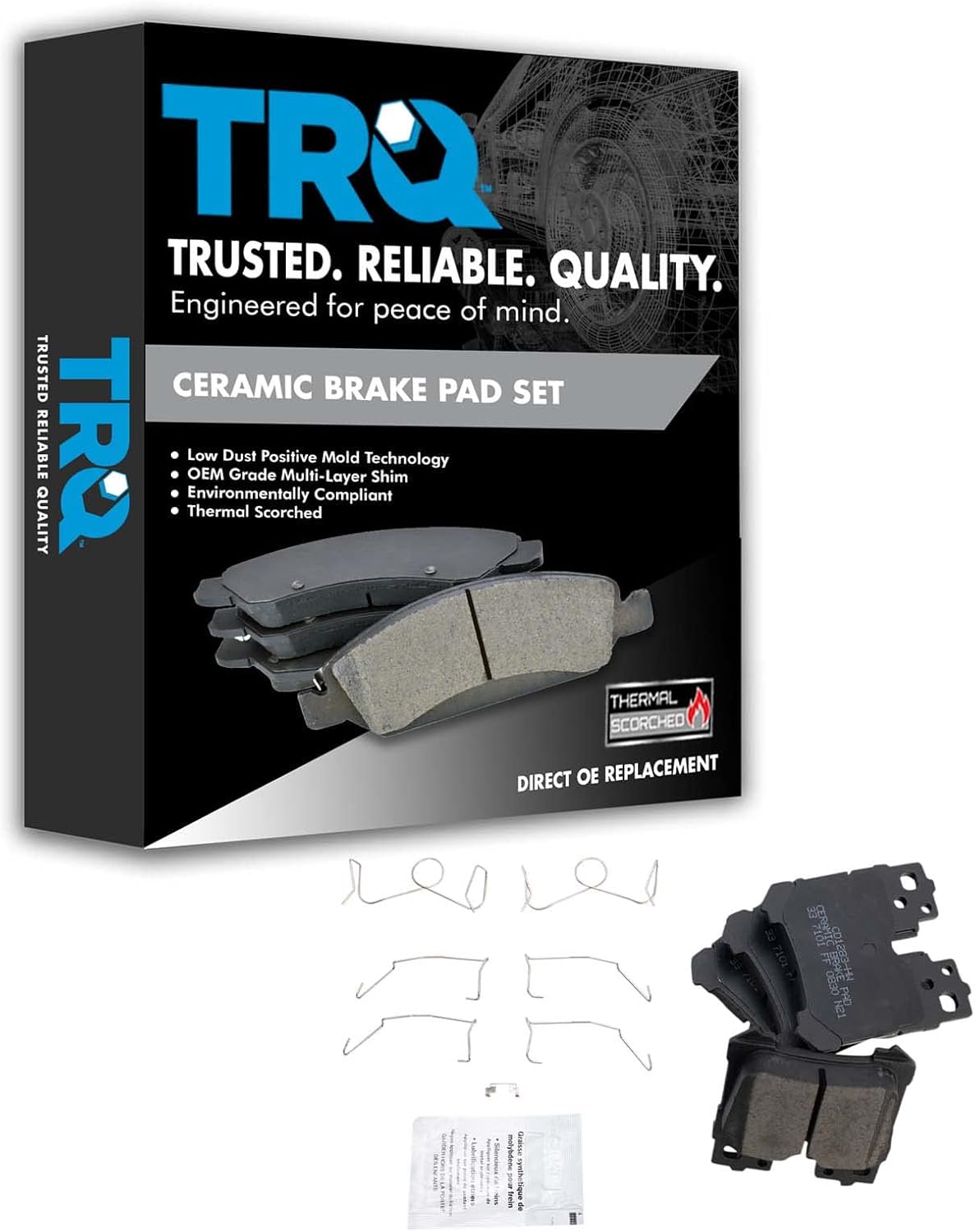 TRQ Rear Brake Pads Ceramic for Lexus LS460 LS500 LS600h Models
